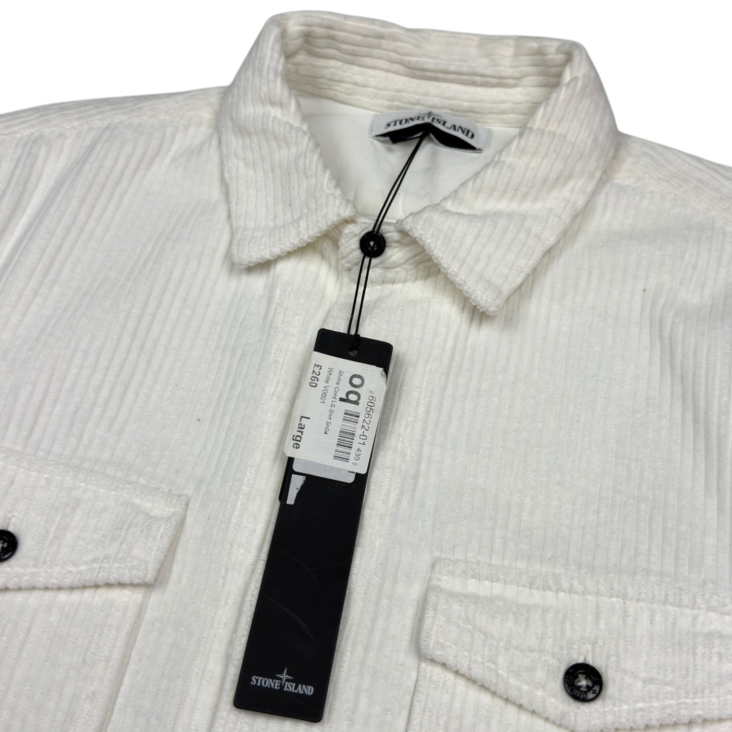 A/W 21 Stone Island Corduroy 2 Pocket Overshirt - White