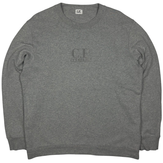 C.P. Company Laminated Logo Crewneck Sweater - Grey