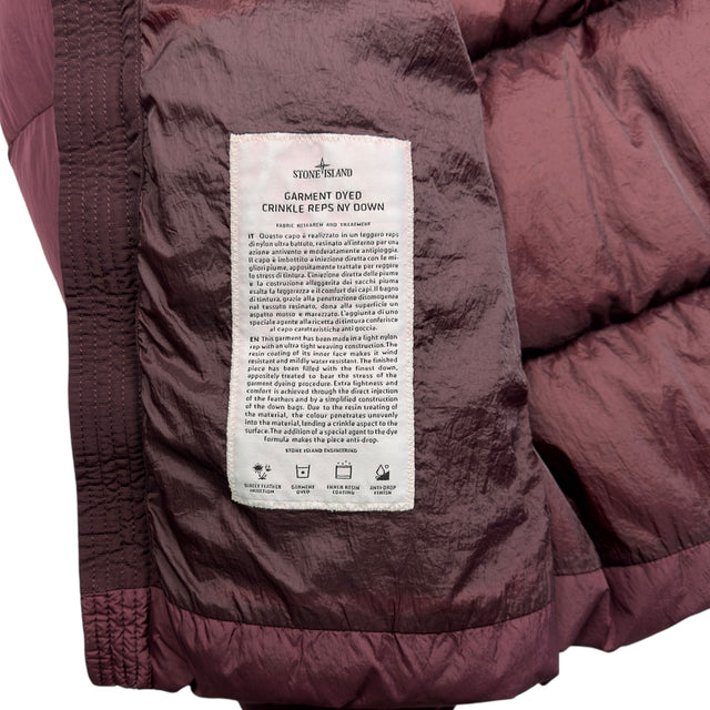 A/W 17 Stone Island Crinkle Reps NY Down Puffer Jacket - Burgundy