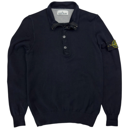 S/S 17 Stone Island Knit Quarter Zip Sweater - Navy