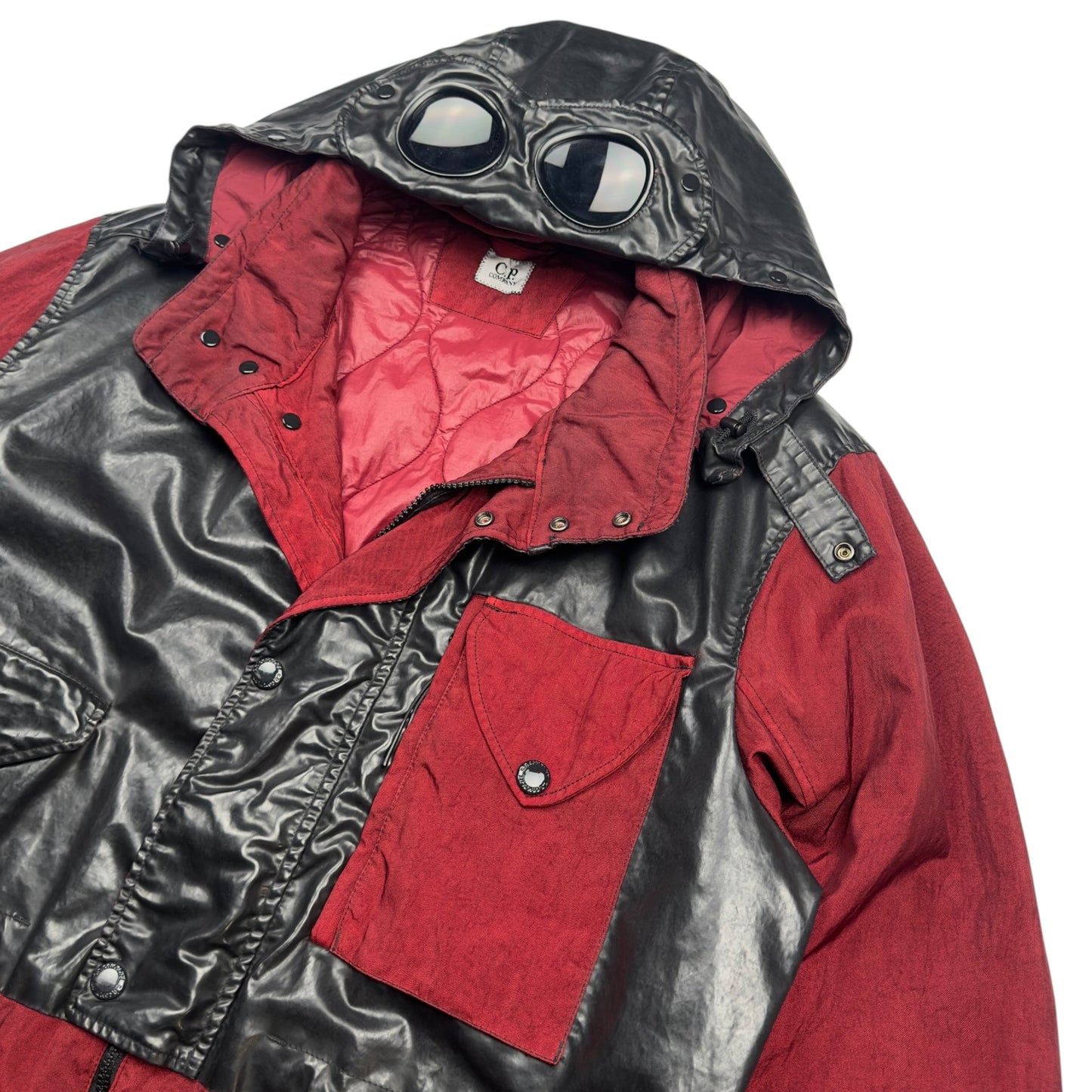 C.P. Company Quartz Goggle Jacket – Crimson Red / Black