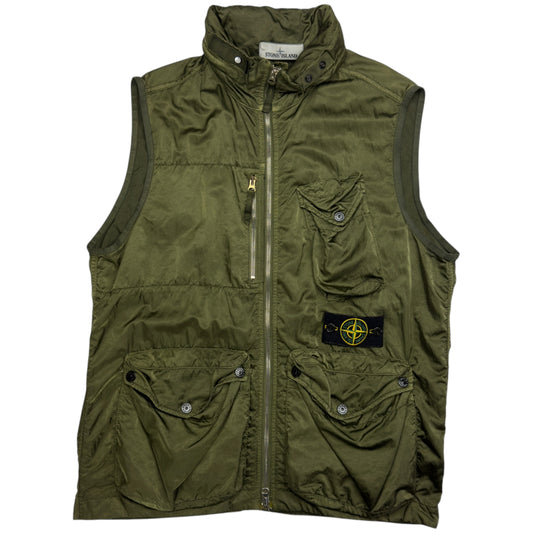 S/S 21 Stone Island Nylon Raso TC Vest - Olive