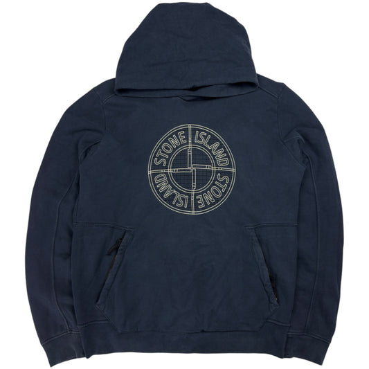 A/W 16 Stone Island Embroidered Hoodie - Navy