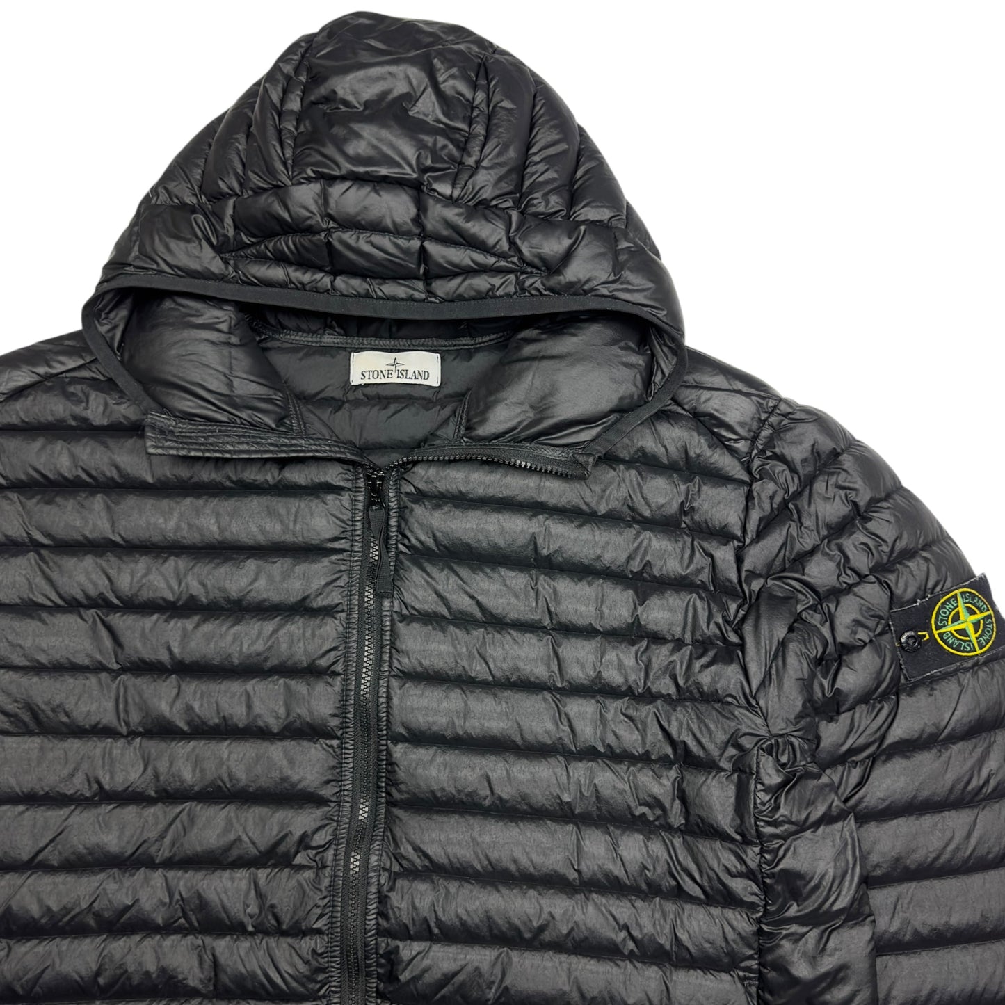 A/W 22 Stone Island Loom Woven Chambers R-Nylon Down TC Puffer Jacket - Black