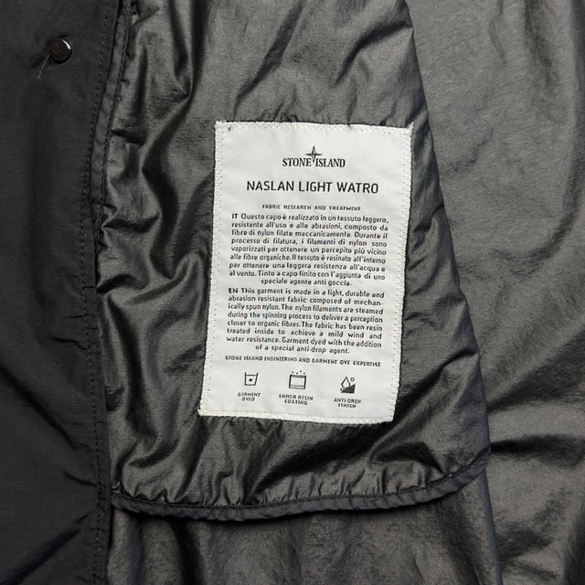 S/S 21 Stone Island Naslan Light Watro Trench Coat - Black