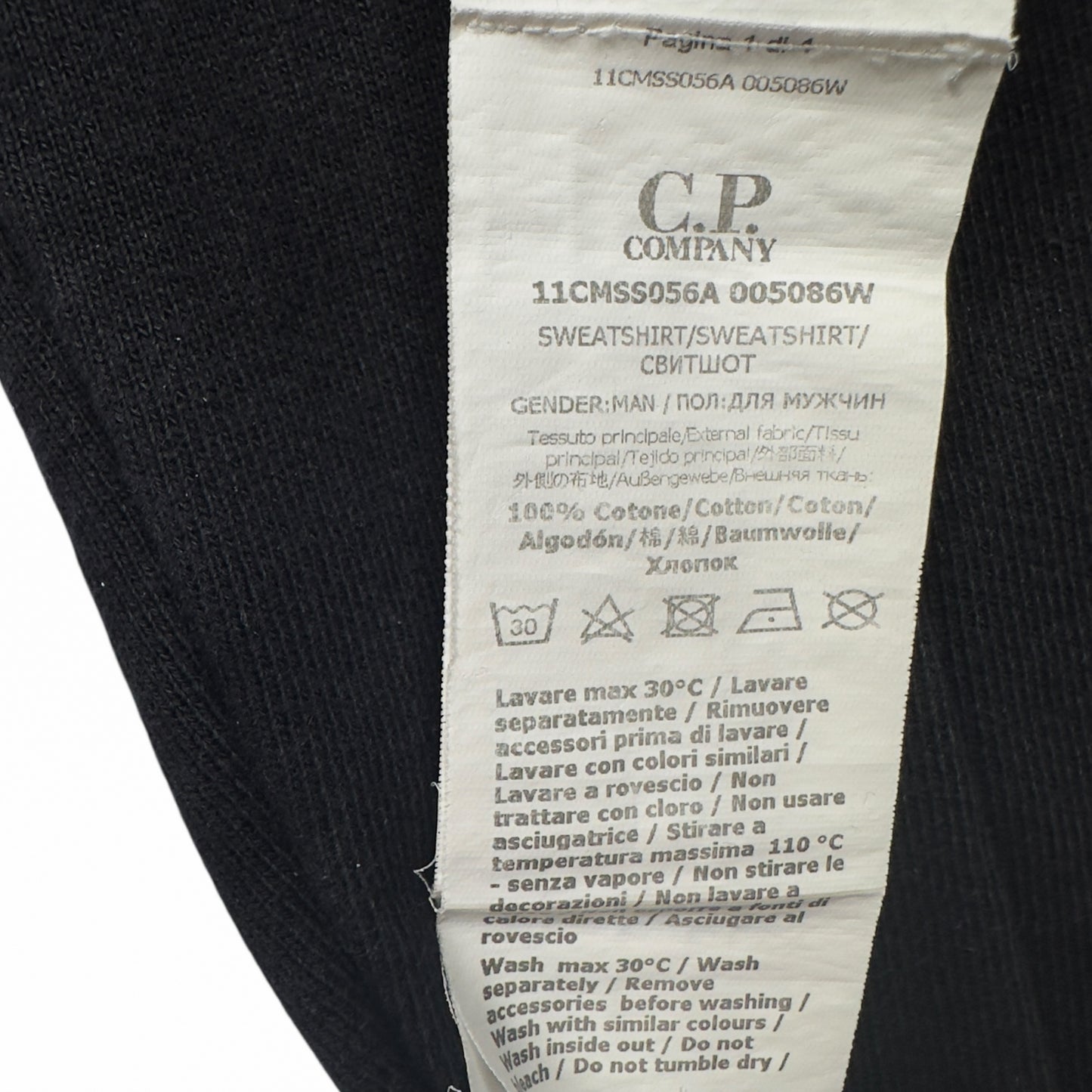 C.P. Company Diagonal Fleece Lens Hoodie - Black