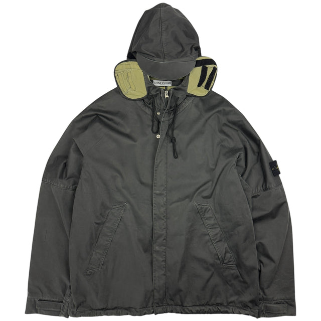 A/W 05 Stone Island Raso Floccato Riot Mask Jacket