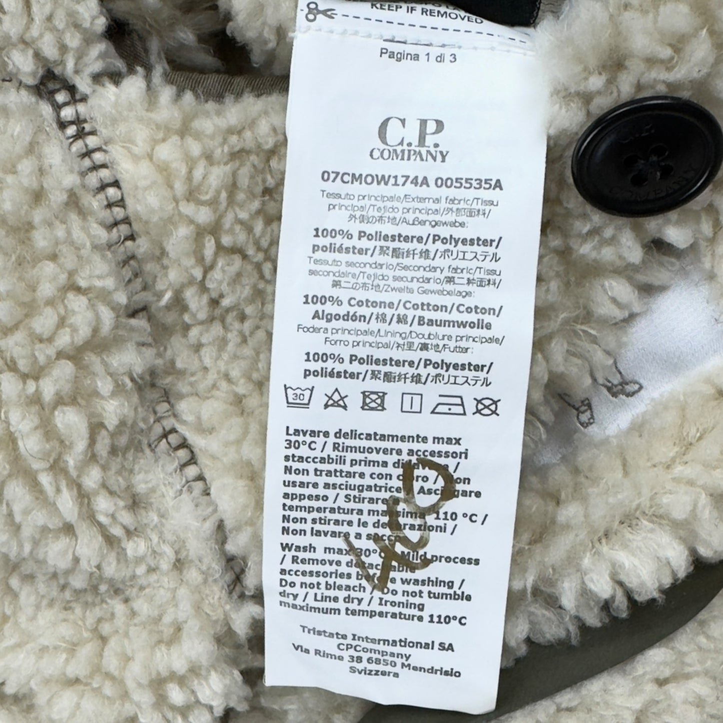 C.P. Company Reversible Cotton Fleece Goggle Jacket - Khaki