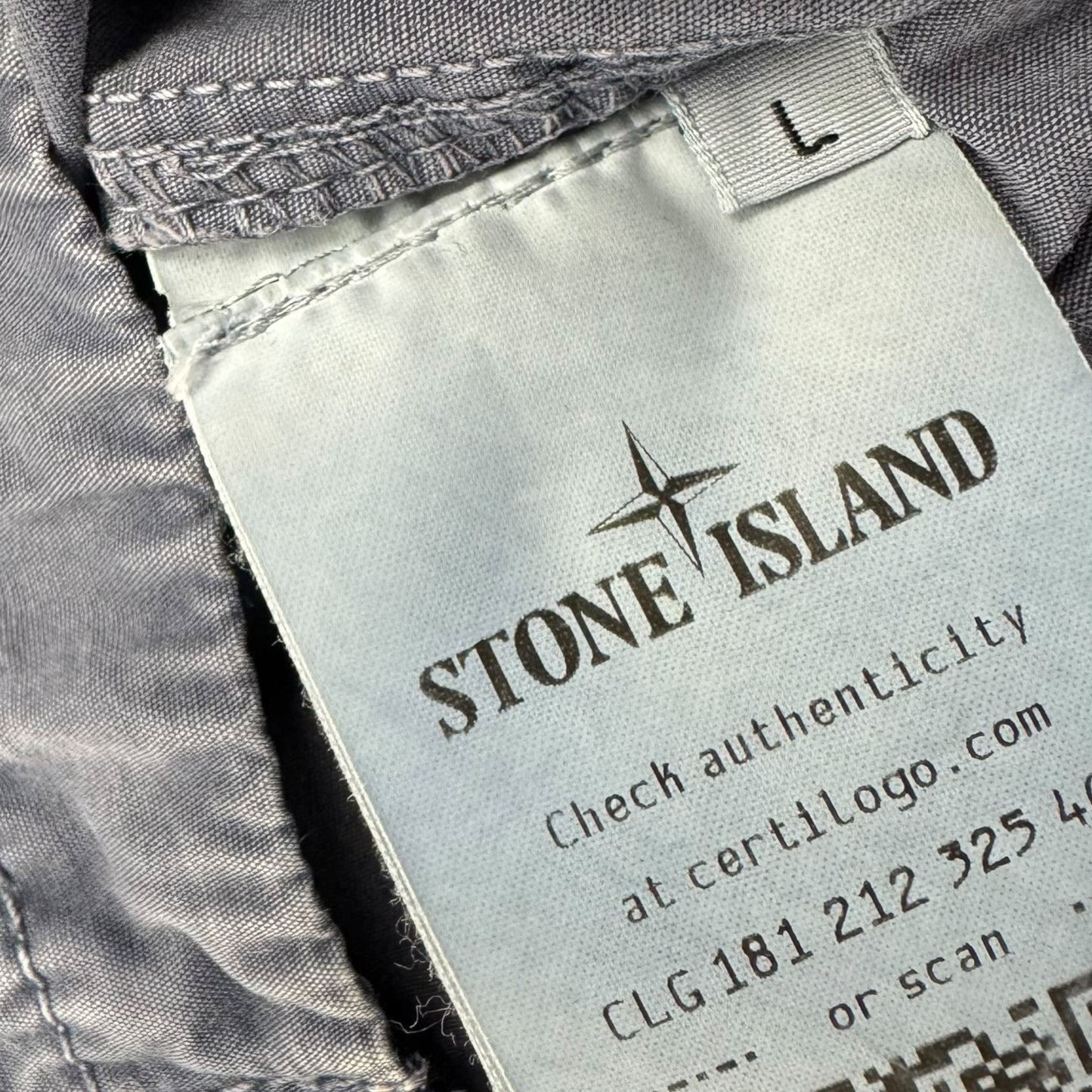 A/W 22 Stone Island Brushed Cotton Overshirt - Grey/Blue