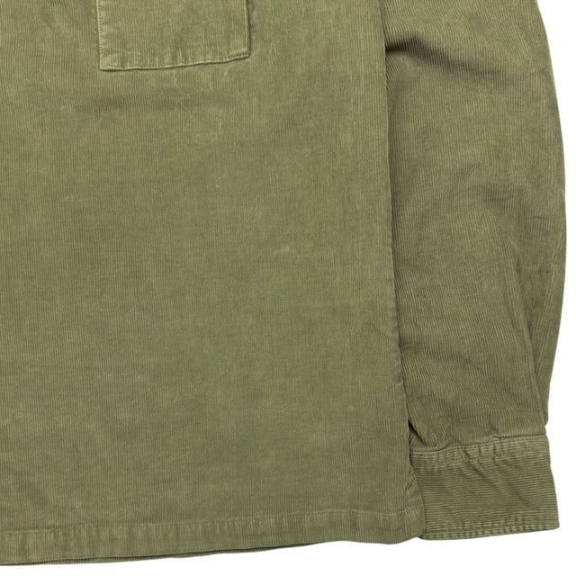 C.P. Company Corduroy Quarter Zip Overshirt - Khaki