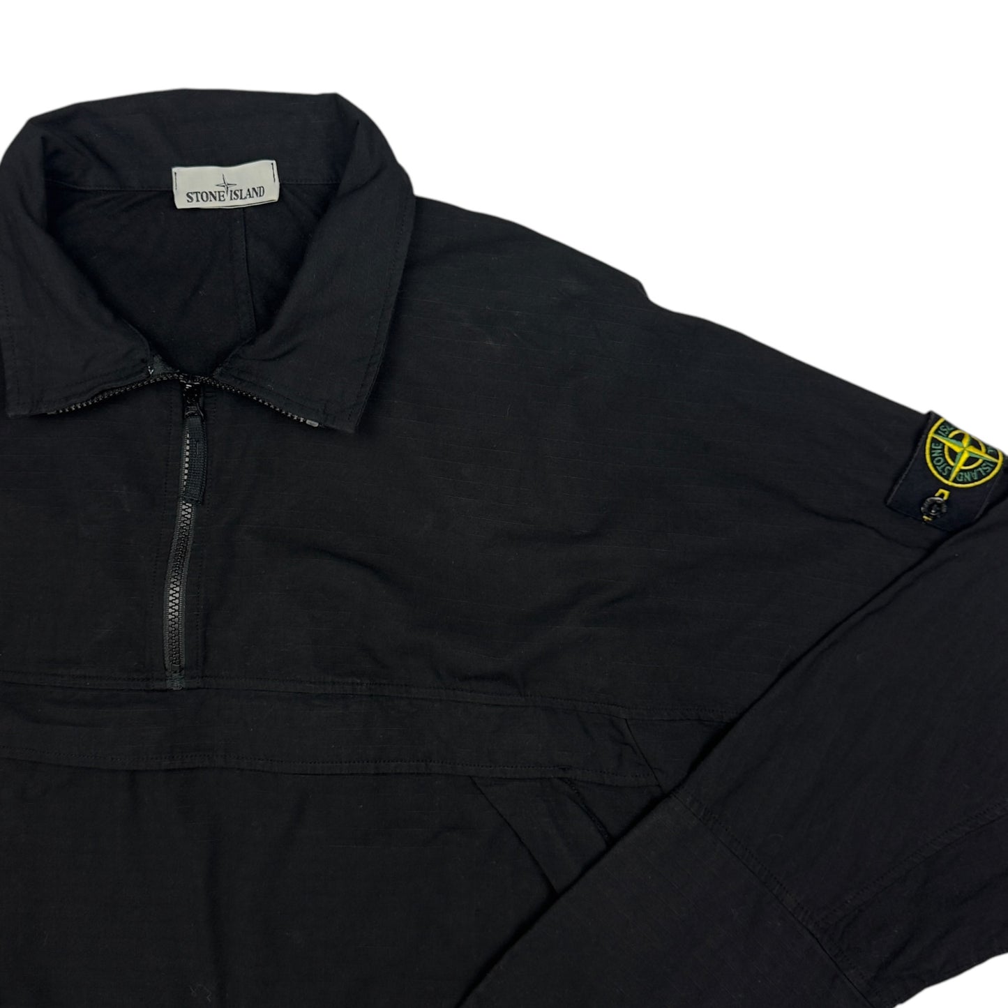 A/W 20 Stone Island Quarter Zip Ripstop Smock - Black
