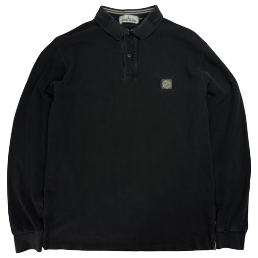 A/W 15 Stone Island Long Sleeve Regular Fit Polo Shirt - Black