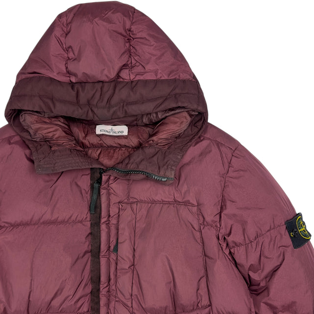 A/W 17 Stone Island Crinkle Reps NY Down Puffer Jacket - Burgundy