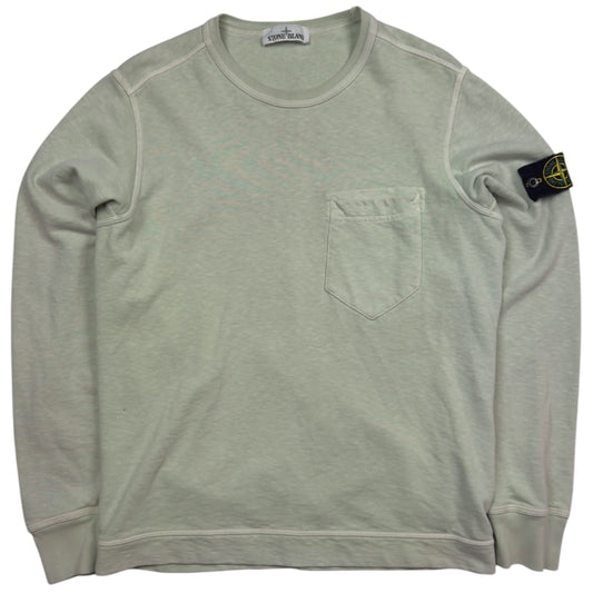 S/S 18 Stone Island Pocket Crewneck Sweater - Light Green