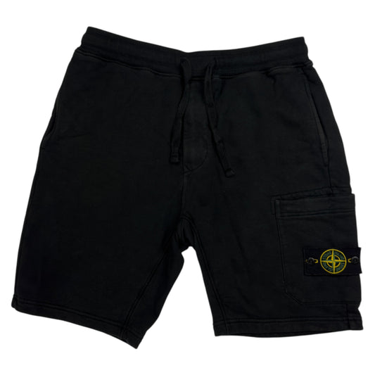 A/W 21 Stone Island Cotton Jersey Cargo Shorts - Black