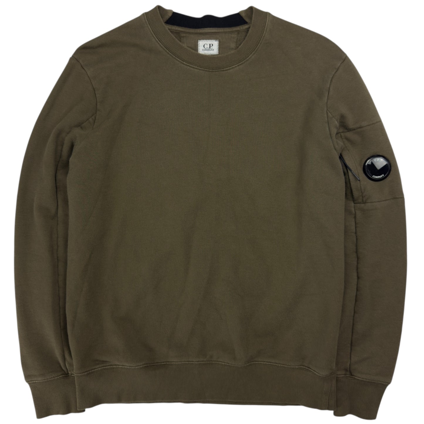 C.P. Company Lens Crewneck Sweater - Khaki