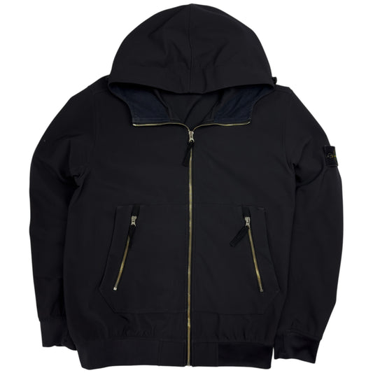 S/S 21 Stone Island Light Soft Shell-R Jacket with e-dye Technology - Black