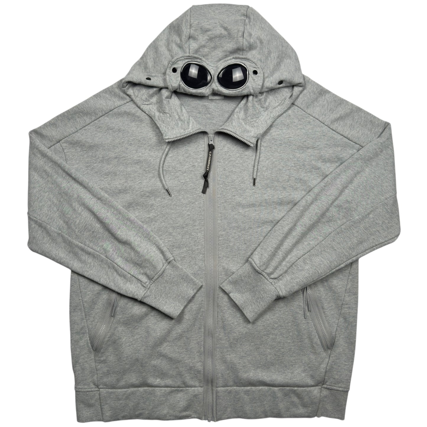 C.P. Company Diagonal Raised Fleece Goggle Full Zip - Grey
