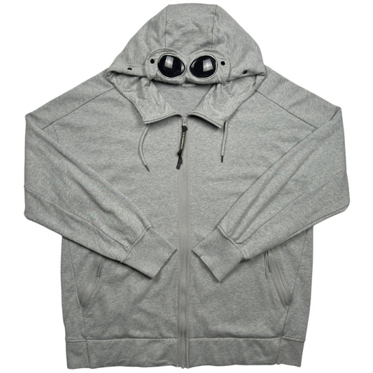 C.P. Company Diagonal Raised Fleece Goggle Full Zip - Grey