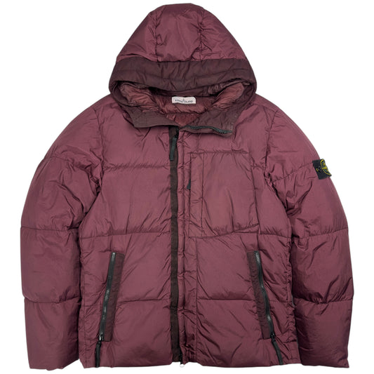 A/W 17 Stone Island Crinkle Reps NY Down Puffer Jacket - Burgundy