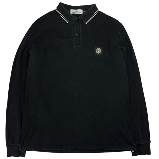 A/W 15 Stone Island Long Sleeve Polo Shirt - Black