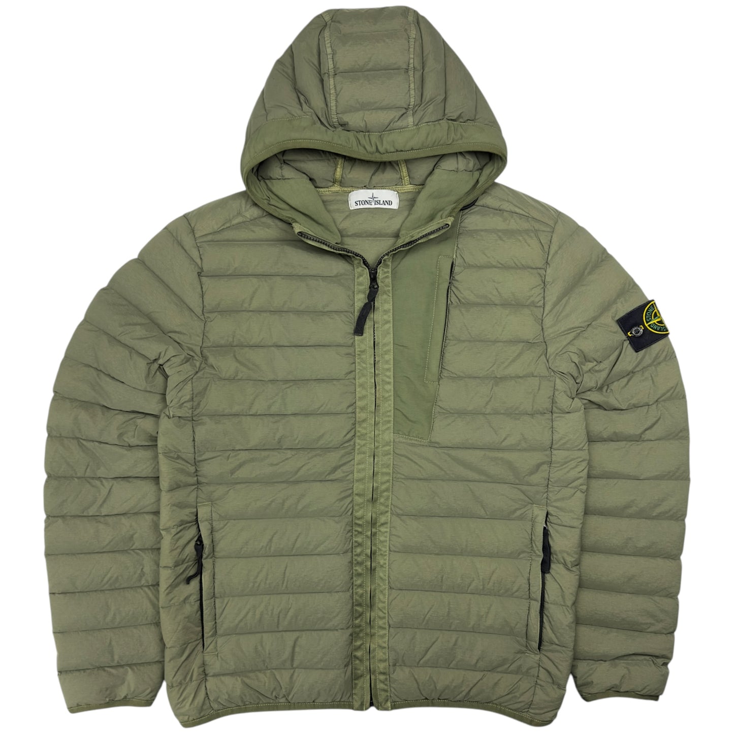 S/S 20 Stone Island Loom Woven Down Chambers Stretch Nylon TC Jacket - Khaki