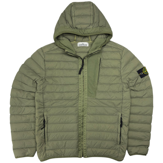 S/S 20 Stone Island Loom Woven Down Chambers Stretch Nylon TC Jacket - Khaki