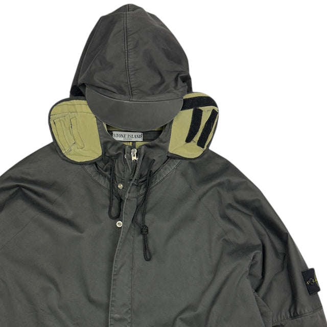 A/W 05 Stone Island Raso Floccato Riot Mask Jacket