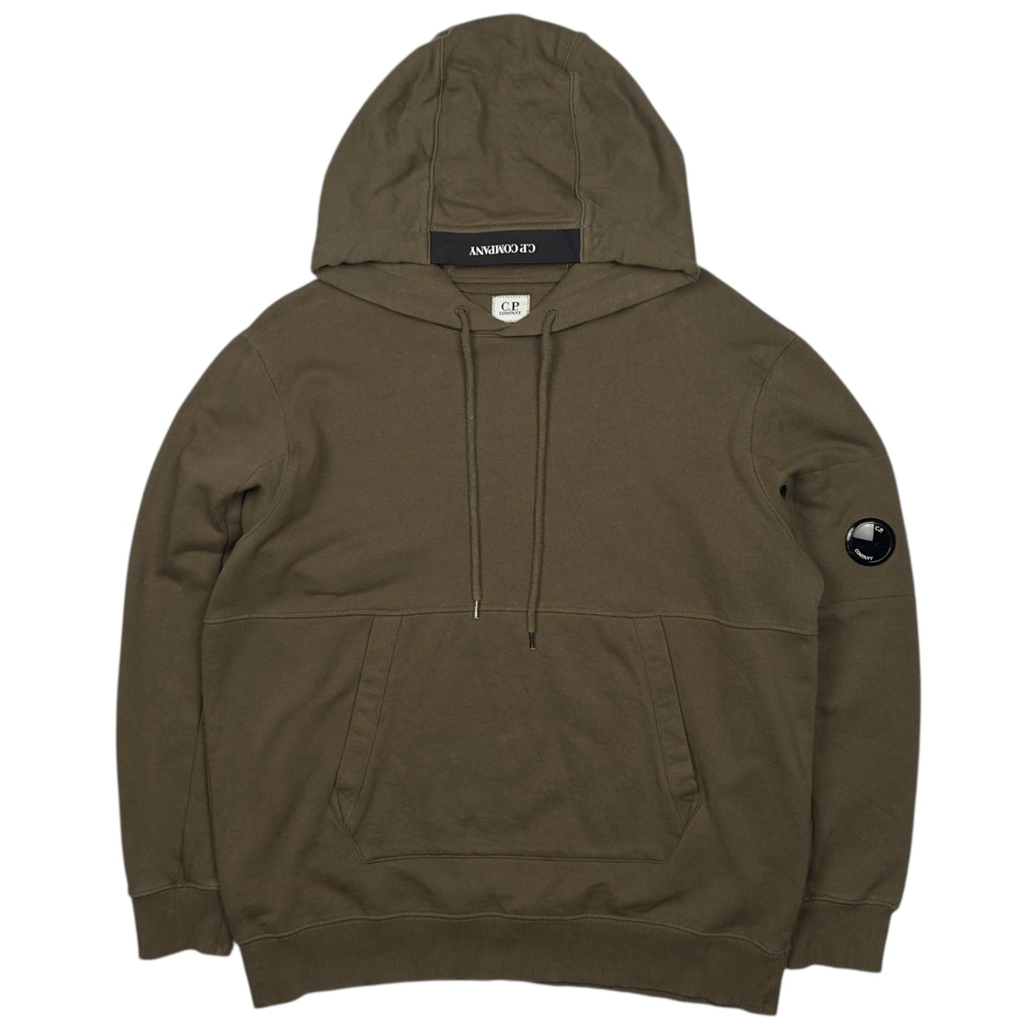 C.P. Company Diagonal Fleece Lens Hoodie - Khaki
