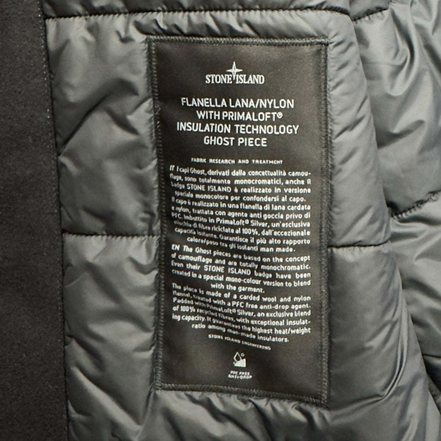 A/W 24 Stone Island Ghost Flanella Lana / Nylon With Primaloft Jacket