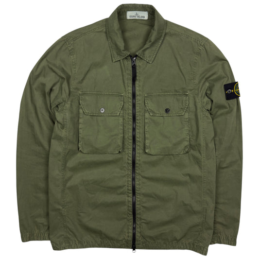 A/W 21 Stone Island Brushed Cotton Overshirt - Khaki
