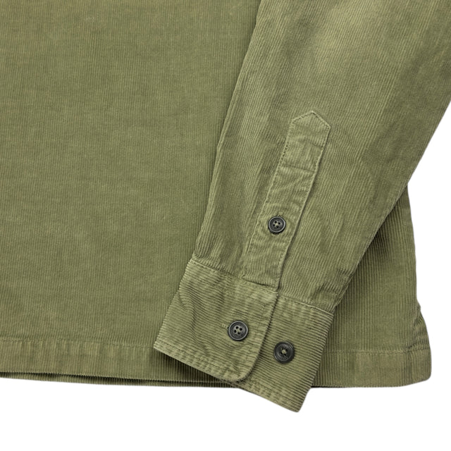 C.P. Company Corduroy Quarter Zip Overshirt - Khaki