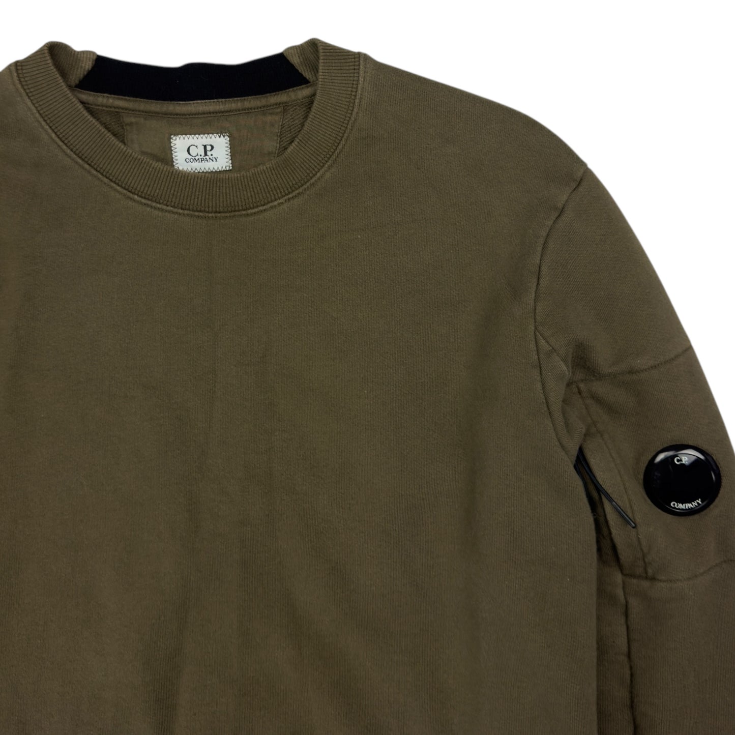 C.P. Company Lens Crewneck Sweater - Khaki