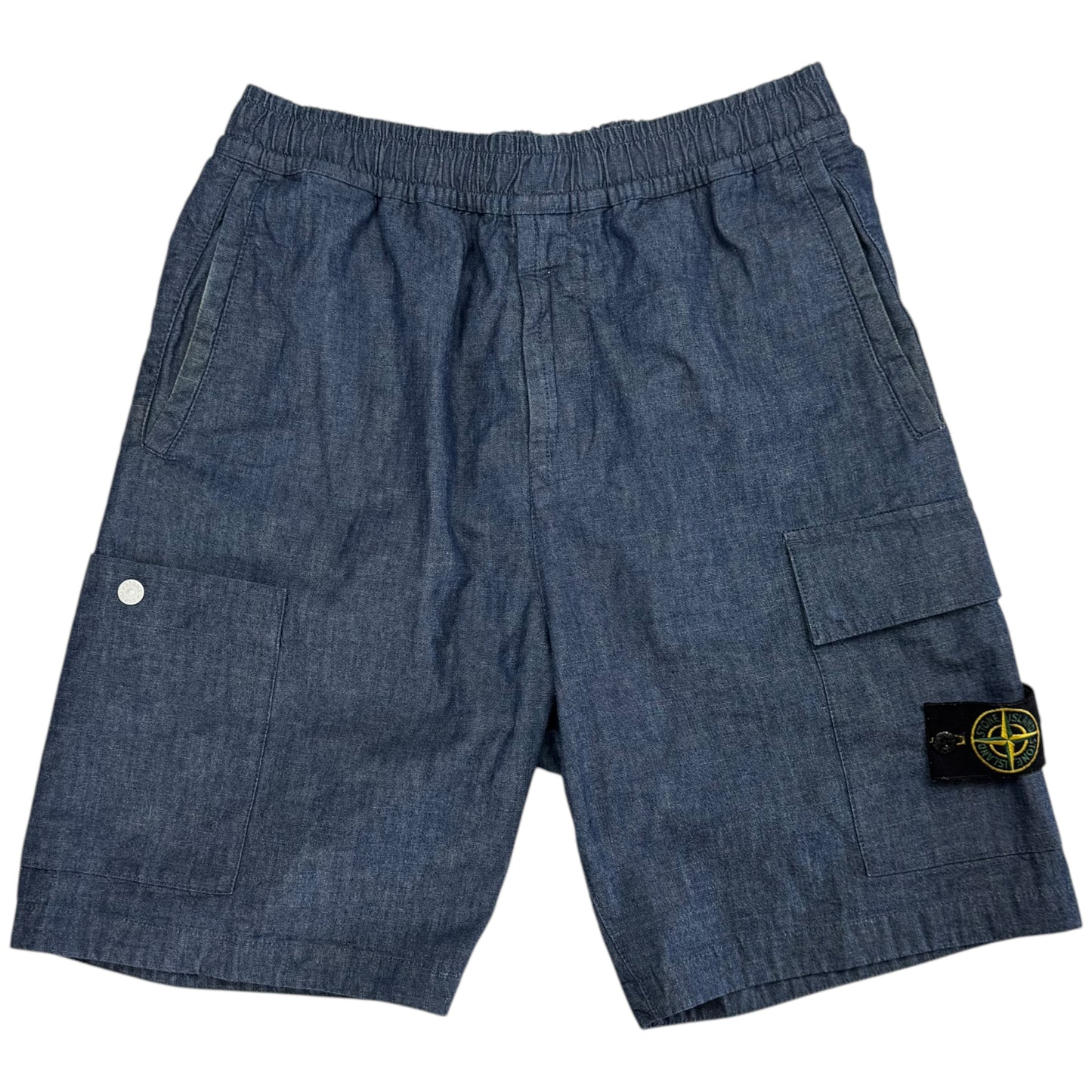 S/S 21 Stone Island Denim Effect Cotton Shorts