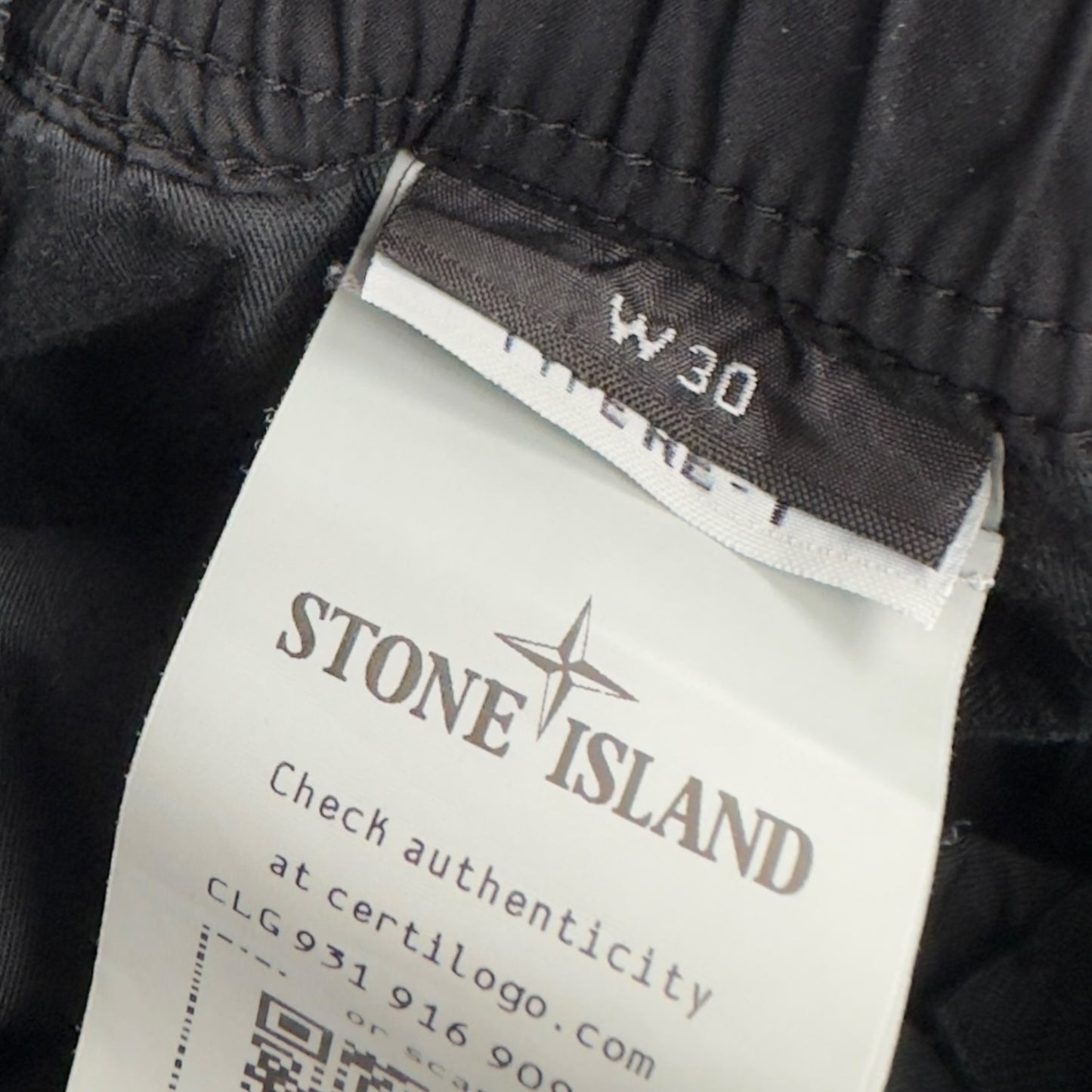 S/S 23 Stone Island Tela Parachute Cargo Trousers 30 RE-T - Black