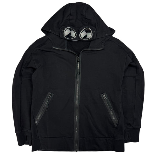 C.P. Company Diagonal Raised Fleece Goggle Full Zip - Black