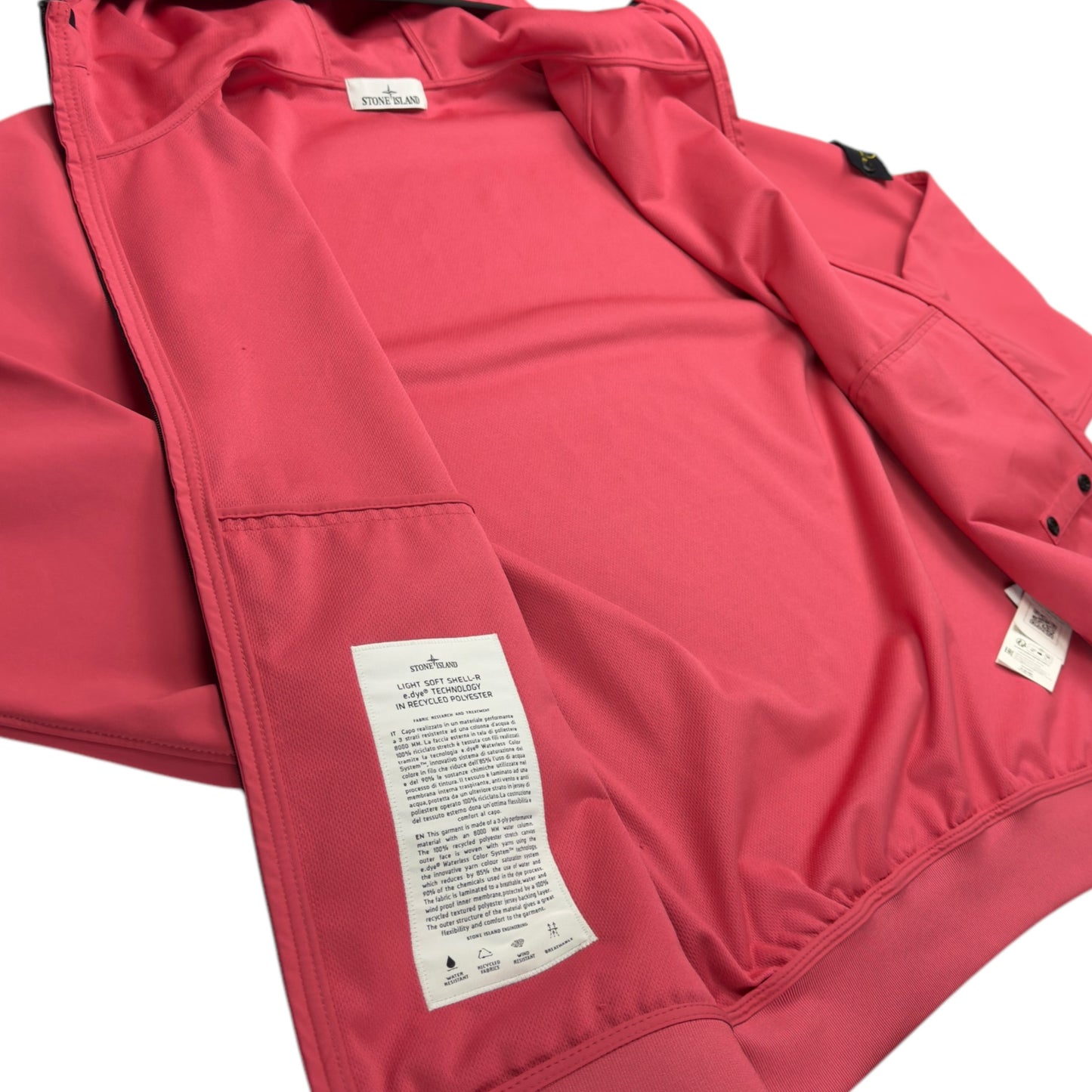 S/S 23 Stone Island Light Soft Shell-R Jacket with e-dye Technology - Pink