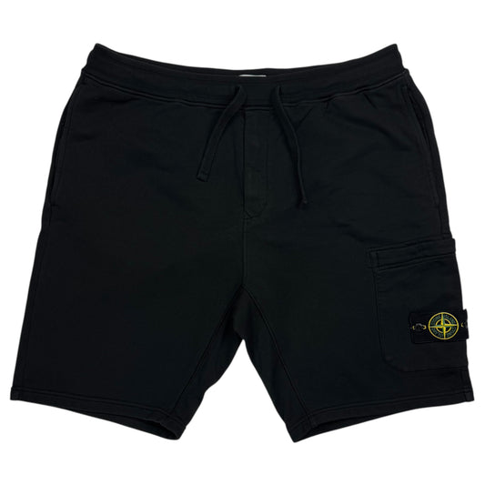 S/S 22 Stone Island Cotton Jersey Cargo Shorts - Black