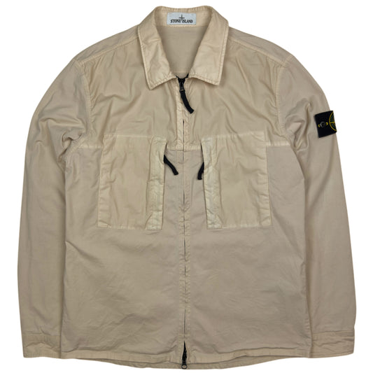 S/S 20 Stone Island Mussola Gommata Overshirt - Beige