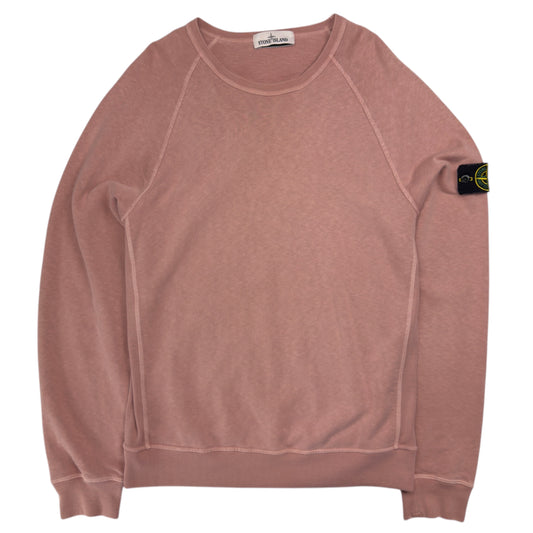 S/S 21 Stone Island Old Effect Crewneck Sweater - Pink
