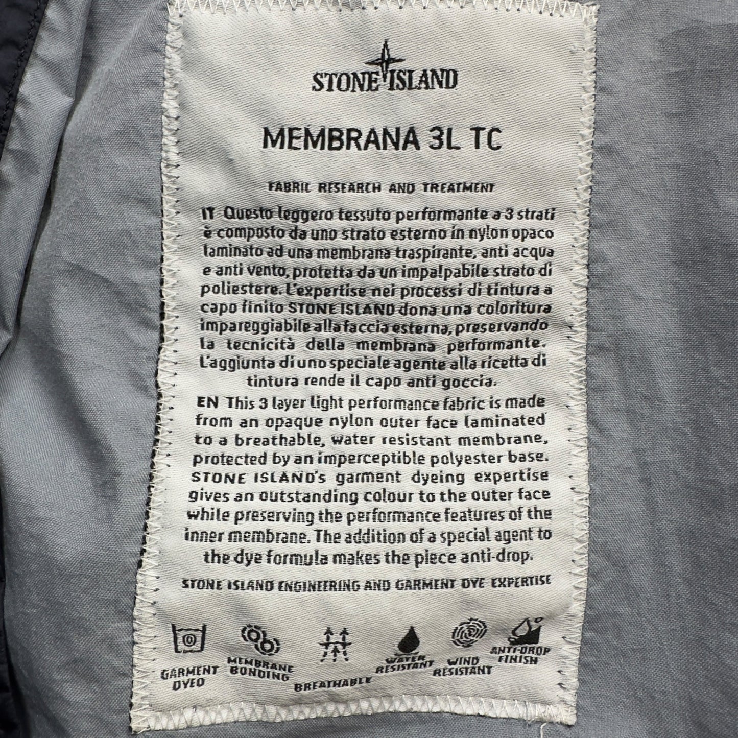 S/S 19 Stone Island Membrana 3L TC Jacket - Navy
