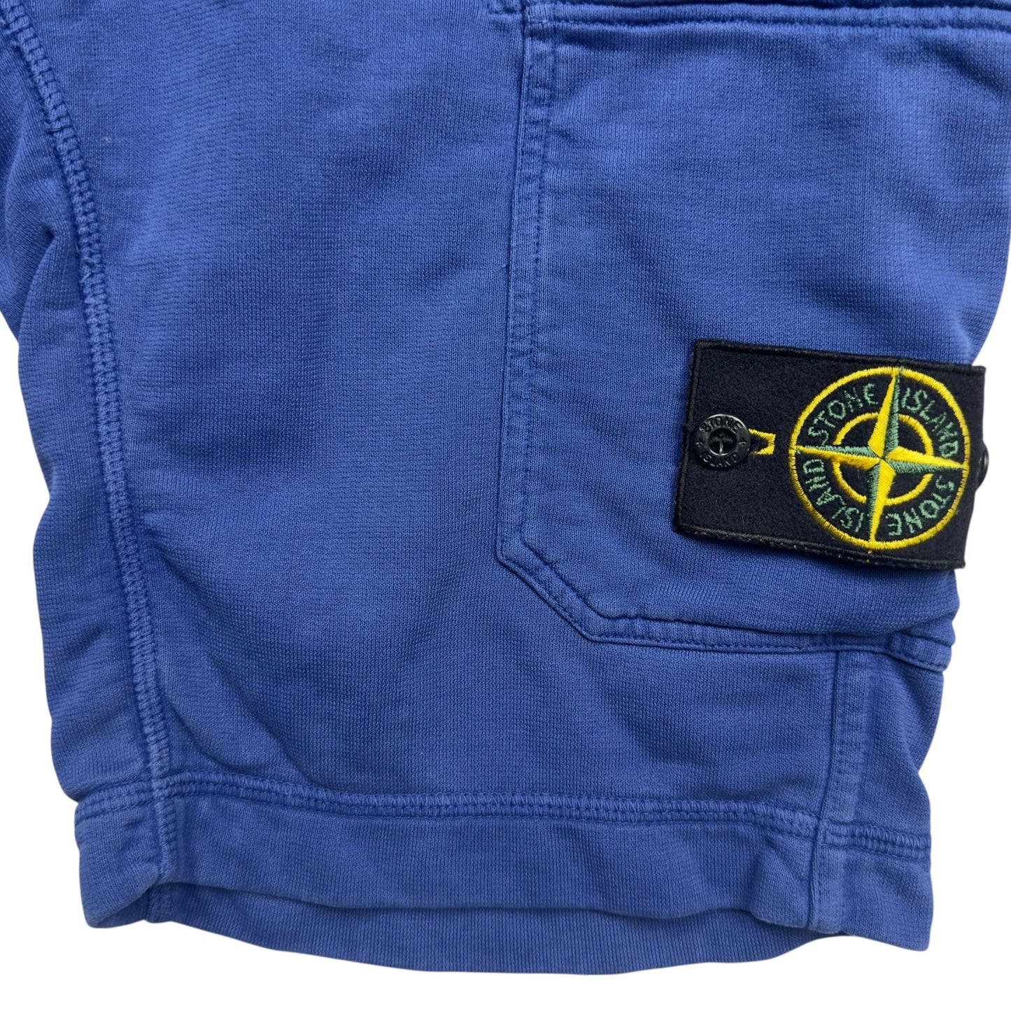 S/S 16 Stone Island Cotton Jersey Cargo Shorts - Blue