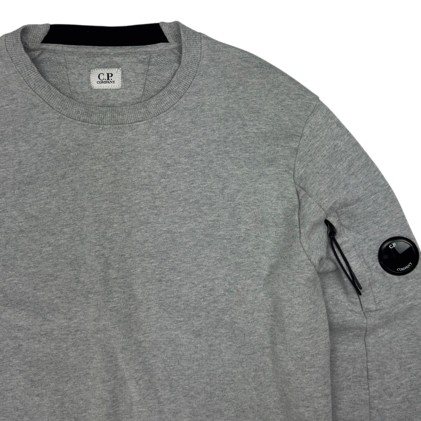 C.P. Company Diagonal Raised Fleece Crewneck Sweater - Grey