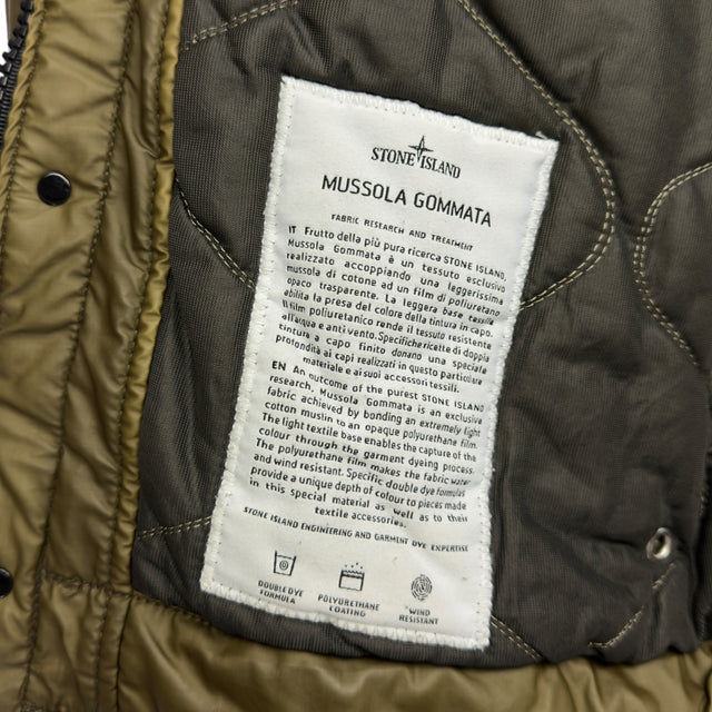 A/W 15 Stone Island Mussola Gommata Shearling Collar Flight Jacket - Khaki