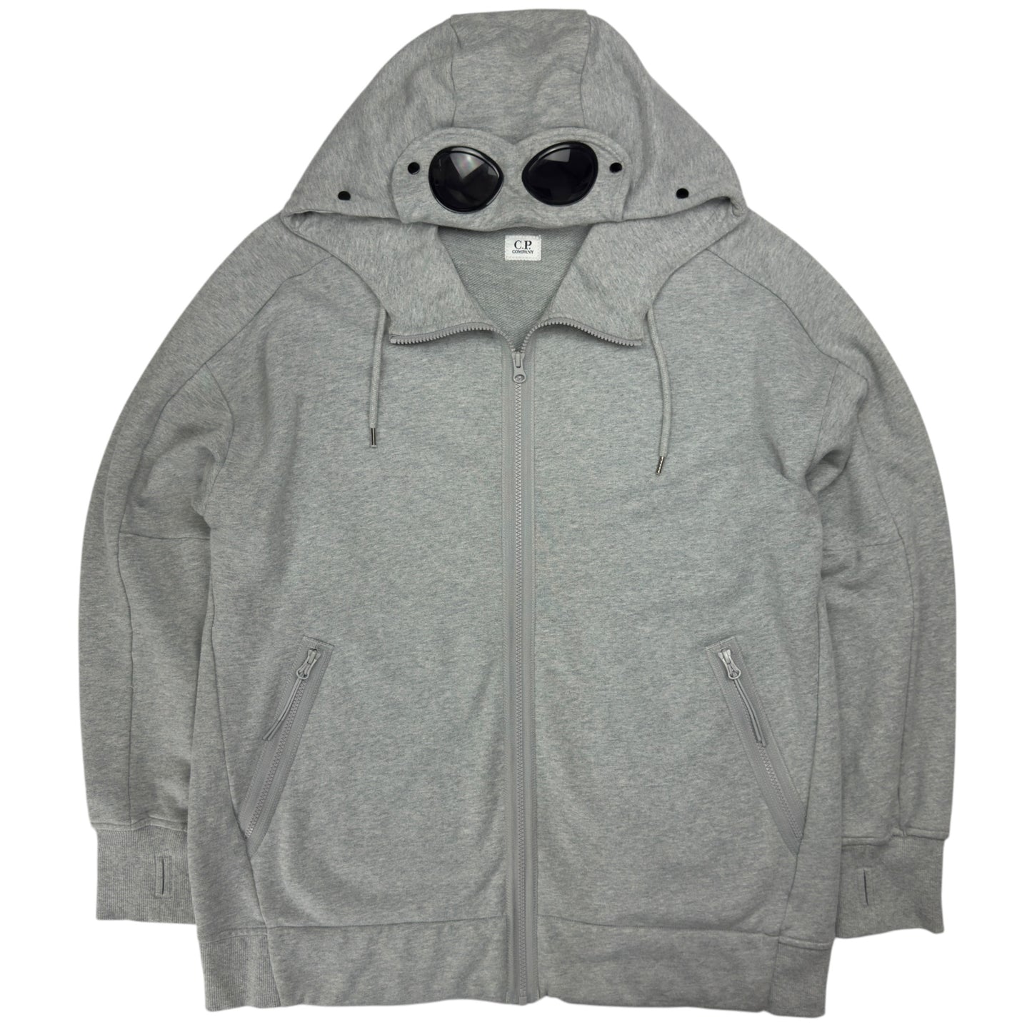 C.P. Company Diagonal Raised Fleece Goggle Full Zip - Grey