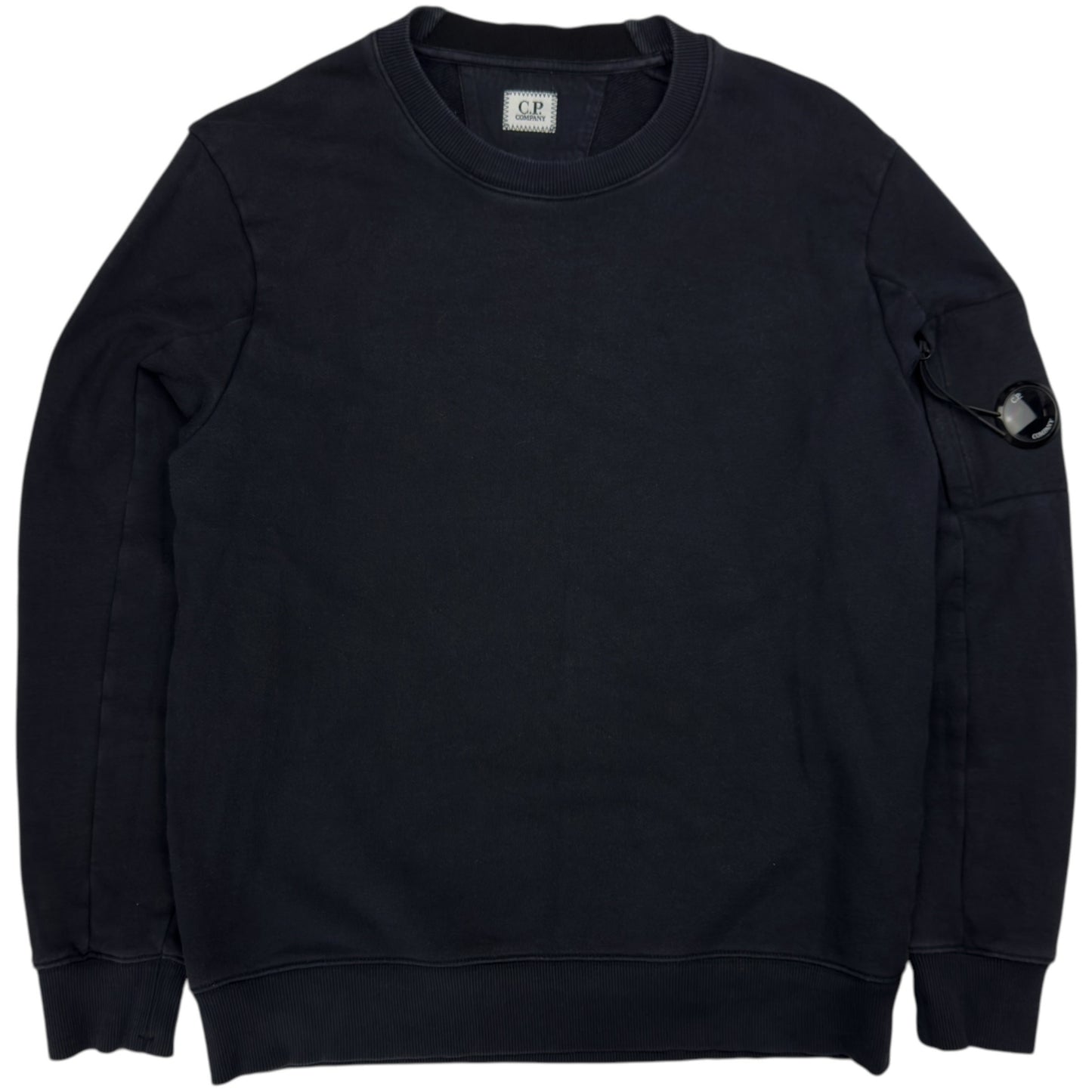 C.P. Company Diagonal Raised Fleece Crewneck Sweater - Navy