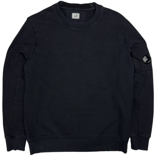 C.P. Company Diagonal Raised Fleece Crewneck Sweater - Navy