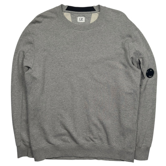 C.P. Company Diagonal Raised Fleece Crewneck Sweater - Grey