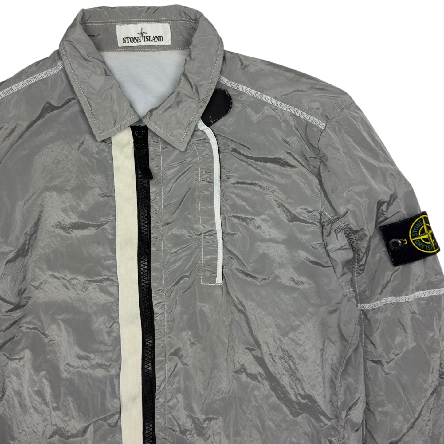 A/W 18 Stone Island Lined Nylon Metal Overshirt - Silver