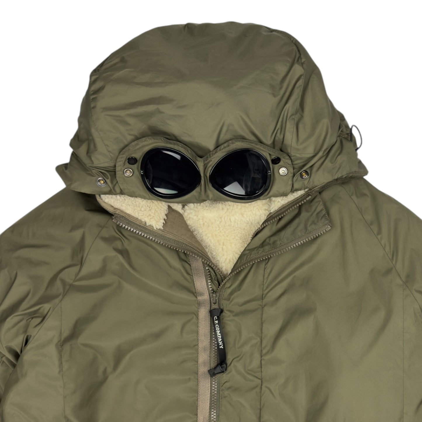 C.P. Company Reversible Cotton Fleece Goggle Jacket - Khaki